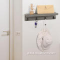 Bathroom Towel Rack Coat Rack Wall Mounted Shelf with Hooks Factory